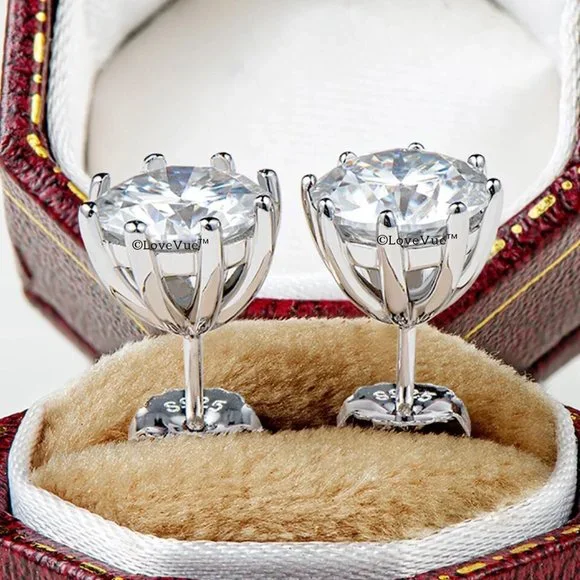 Certified 4ct. t.w. Diamond Solitaire 8-prong Stud Earrings - Picture 4 of 15